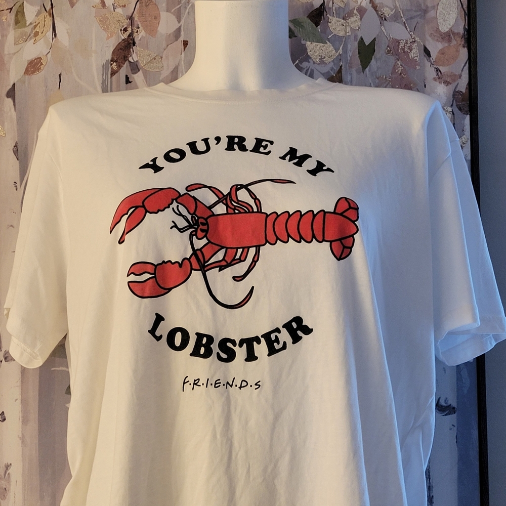FRIENDS You're My Lobster Hi-lo Tee Soft & Comfy Women's Slim Fit XXL White - Picture 7 of 11
